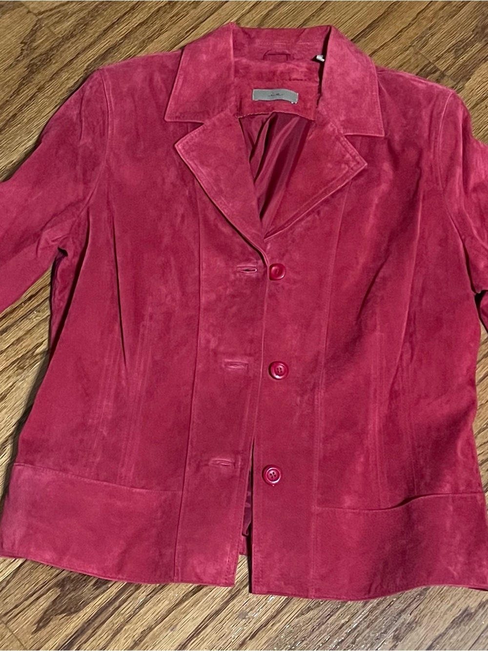 Vintage i.e. Women’s L Red Suede Leather Blazer Jacket NWT 100% Leather